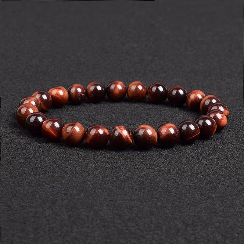 Natural Stone Bracelet Lapis Lazuli Apatite Tiger Eye 8mm Elastic