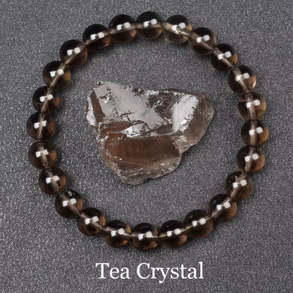 Obsidian Beaded Bracelet Natural Golden Round Stone Beads Unisex