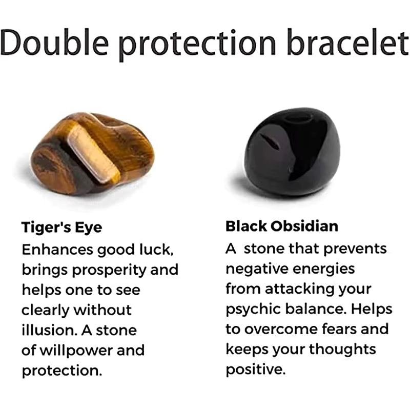 Personalized Initial Bracelet Men Handmade Black Onyx Tiger Eye Beads