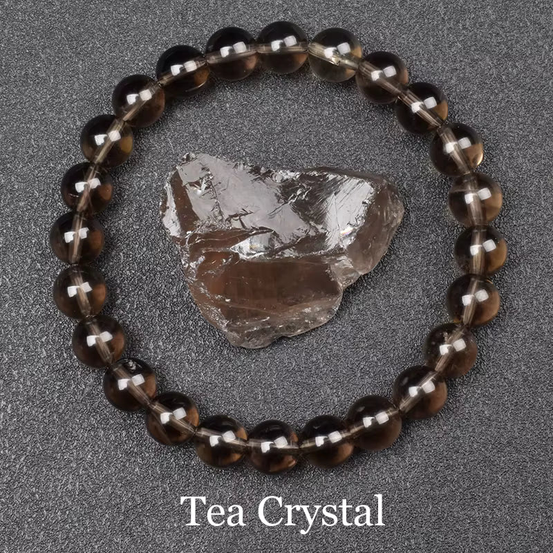 Pink Opal Bracelet with Crystal Quartz Beads Elastic for Women