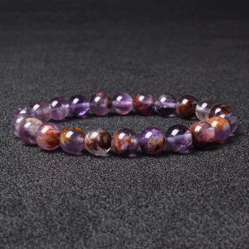 Rose Quartz Bracelet Beaded Elastic Handmade Natural Pink for Women