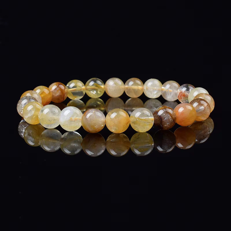 Rose Quartz Bracelet Beaded Elastic Handmade Natural Pink for Women
