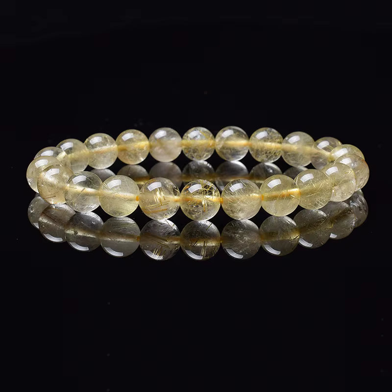 Rose Quartz Bracelet Beaded Elastic Handmade Natural Pink for Women