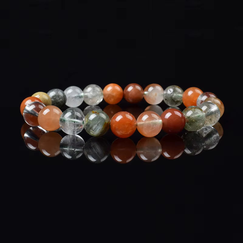 Rose Quartz Bracelet Beaded Elastic Handmade Natural Pink for Women