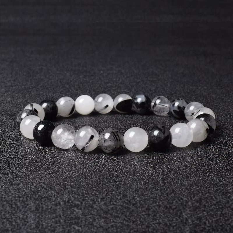 Rose Quartz Bracelet Beaded Elastic Handmade Natural Pink for Women