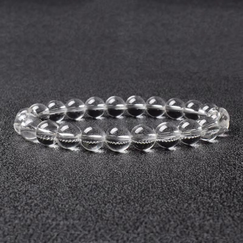 Rose Quartz Bracelet Beaded Elastic Handmade Natural Pink for Women
