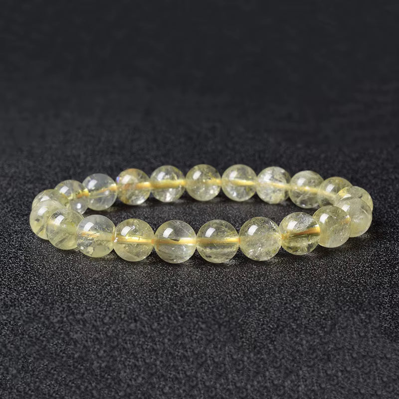 Rose Quartz Bracelet Beaded Elastic Handmade Natural Pink for Women