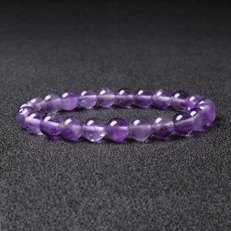 Rose Quartz Bracelet Beaded Elastic Handmade Natural Pink for Women