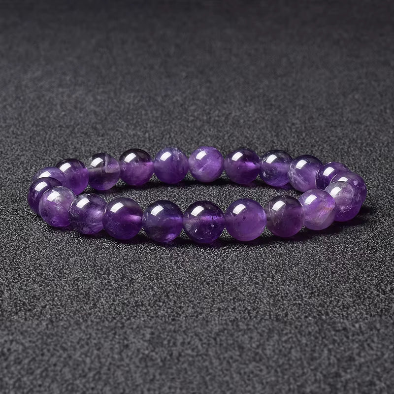 Rose Quartz Bracelet Beaded Elastic Handmade Natural Pink for Women
