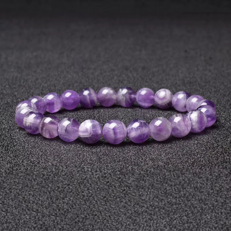 Rose Quartz Bracelet Beaded Elastic Handmade Natural Pink for Women