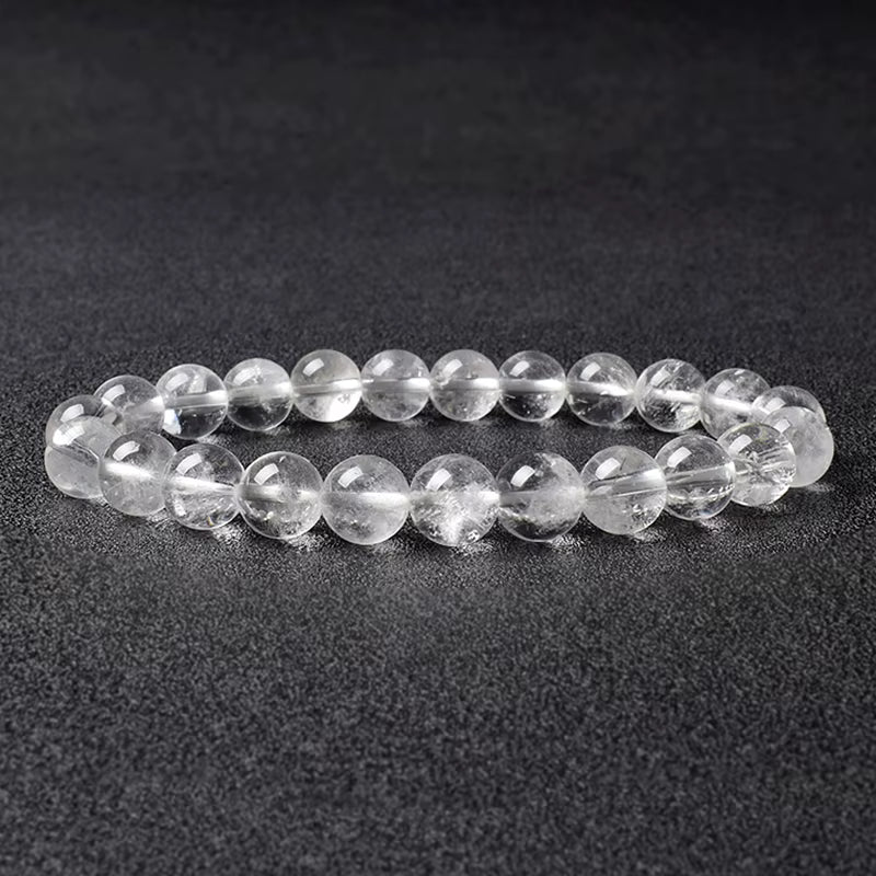Rose Quartz Bracelet Beaded Elastic Handmade Natural Pink for Women