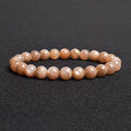Rose Quartz Bracelet Beaded Elastic Handmade Natural Pink for Women