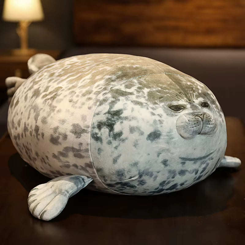 Sea Lion Plush Pillow 30cm Chubby 3D Angry Face PP Cotton Stuffed Toy