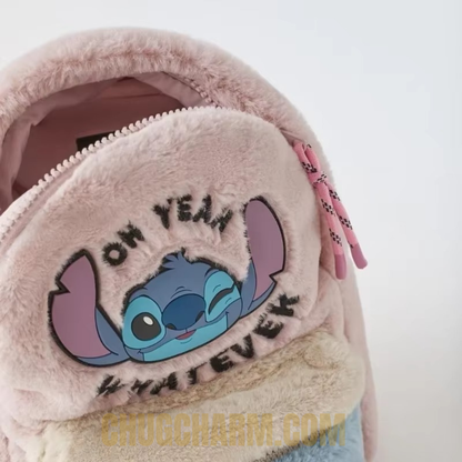 Disney Stitch Plush Backpack – Cute Cartoon Kids School Bag