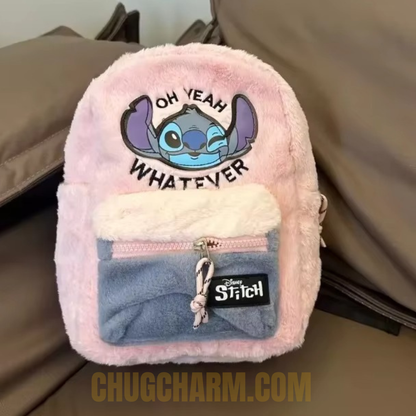 Disney Stitch Plush Backpack – Cute Cartoon Kids School Bag