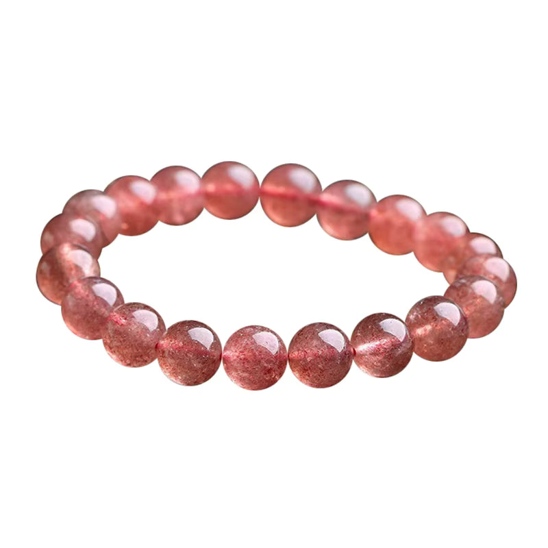 Strawberry Quartz Bracelet Natural Pink Round Beads 6mm 8mm 10mm