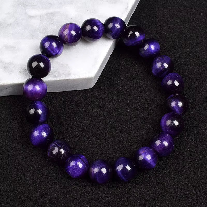 Tiger Eye Beaded Bracelet Natural Handmade 6mm to 14mm Elastic