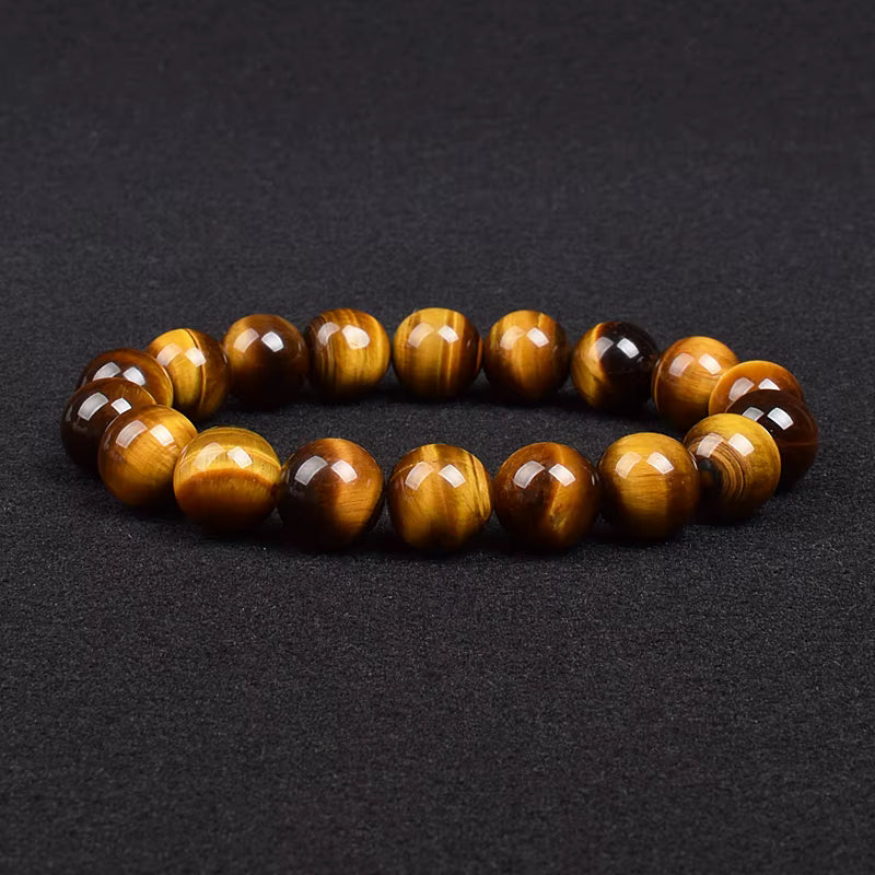 Tiger Eye Beaded Bracelet Natural Handmade 6mm to 14mm Elastic