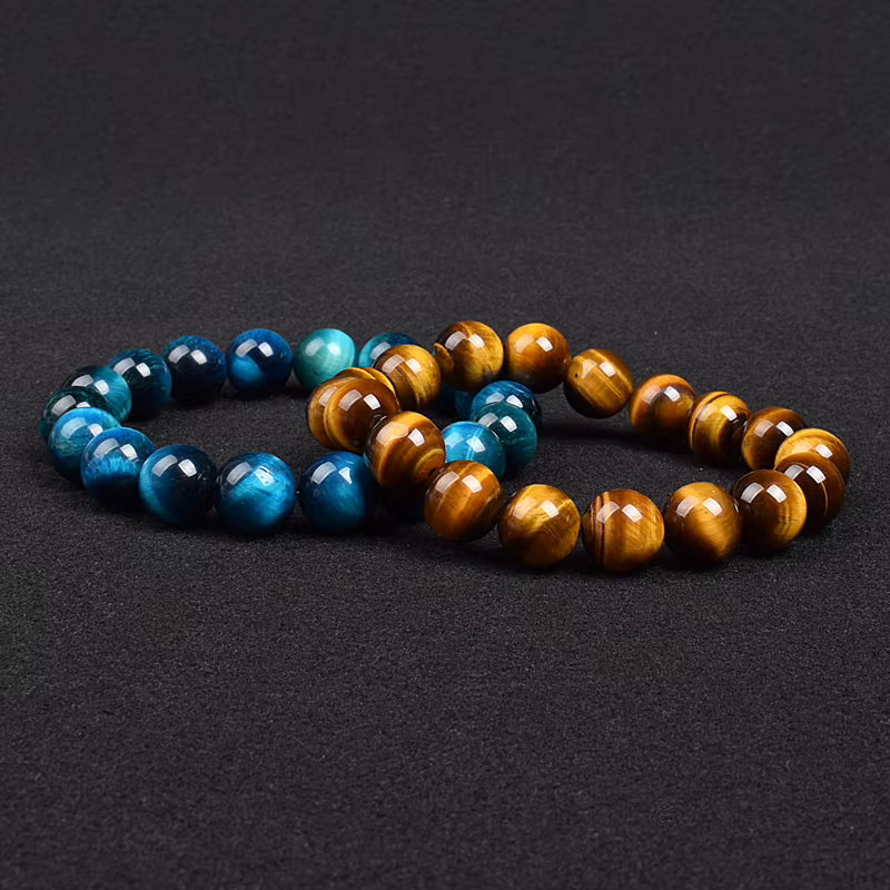 Tiger Eye Beaded Bracelet Natural Handmade 6mm to 14mm Elastic