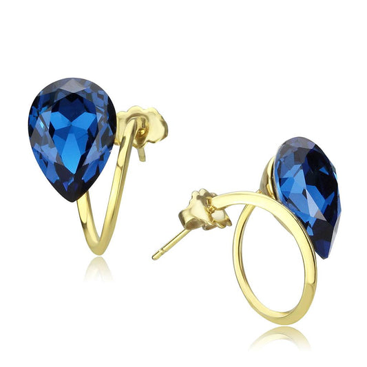 TK3648 - IP Gold(Ion Plating) Stainless Steel Earrings with Top Grade Crystal  in Montana-0