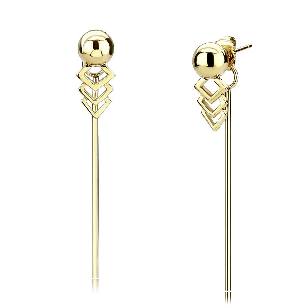 TK3650 - IP Gold(Ion Plating) Stainless Steel Earrings with No Stone-0