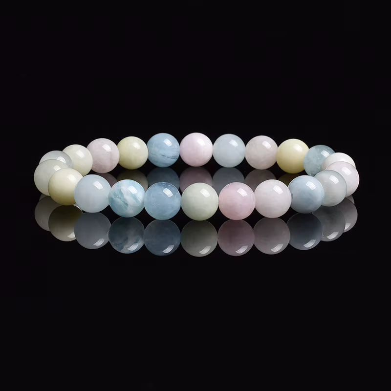White Moonstone Beaded Bracelet Natural 8mm Elastic Unisex