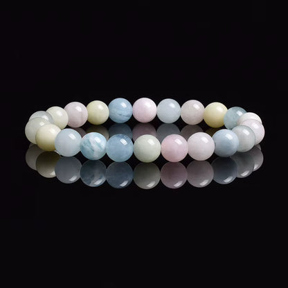 White Moonstone Beaded Bracelet Natural 8mm Elastic Unisex