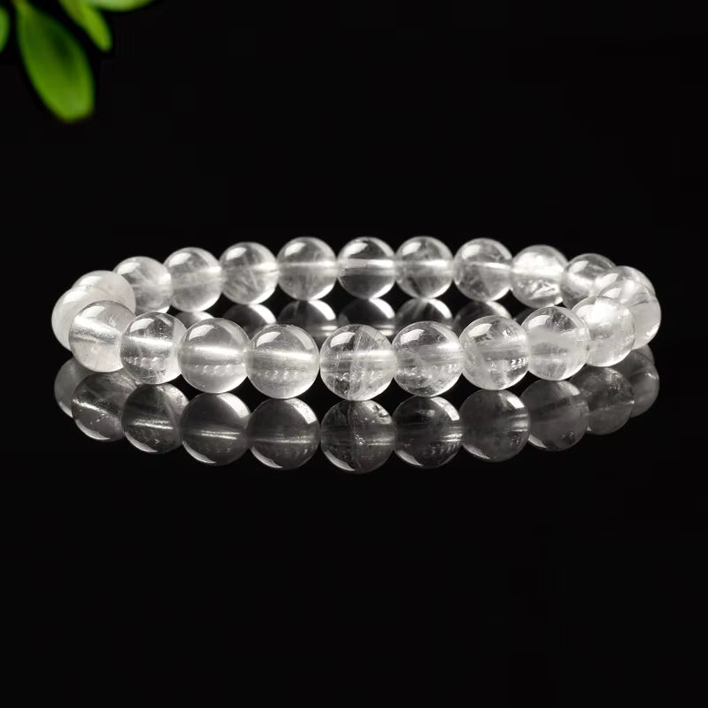 White Moonstone Beaded Bracelet Natural 8mm Elastic Unisex