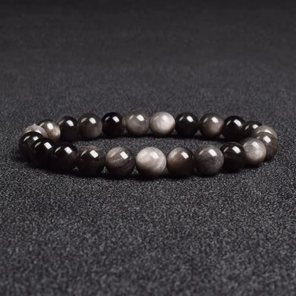 White Moonstone Beaded Bracelet Natural 8mm Elastic Unisex
