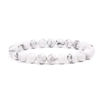 White Moonstone Beaded Bracelet Natural 8mm Elastic Unisex